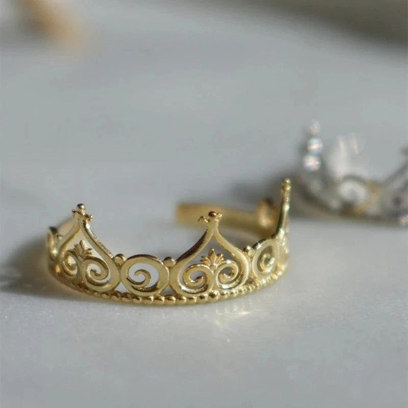 Crown Rings ,Jewelry For Women Girls , Princess Crown, Fashion Wedding Party Accessories, Silver Plated, Anneliese's Ring Gifts Good Vibrations Adult Super Store