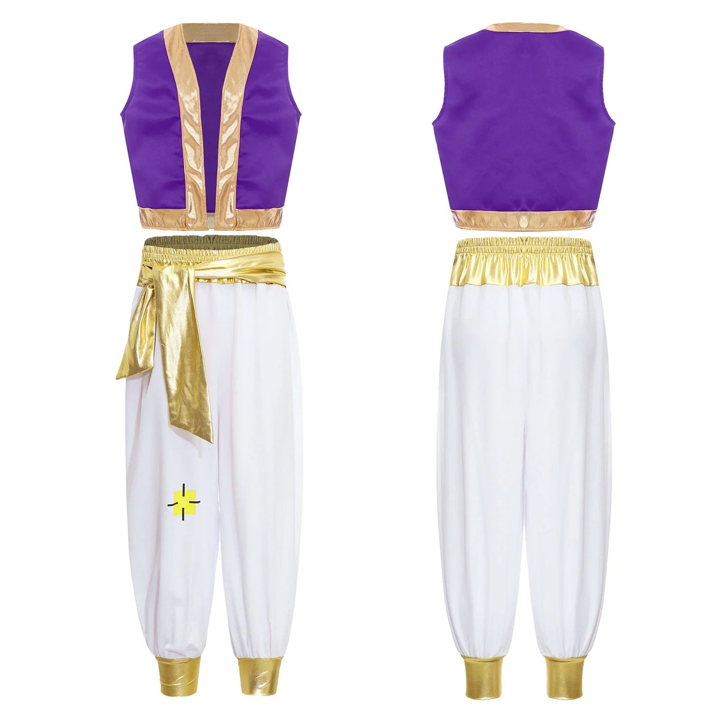#6-16 Arab Prince Costume Persian Arabian Halloween Role Play Cap Sleeves Vest Waistcoat with Harem Pant Suit Carnival Outfits Good Vibrations