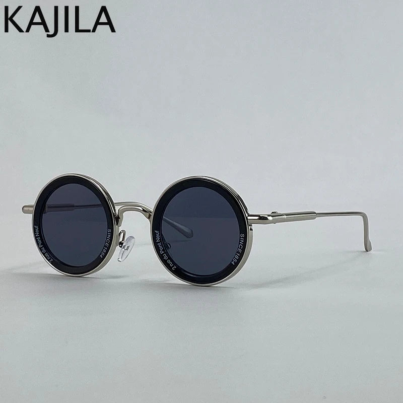 Small Frame Round Steampunk Sunglasses Men 2025 Luxury Brand Retro Punk Sun Glasses For Male Classic Driving Eyewear UV400 Good Vibrations