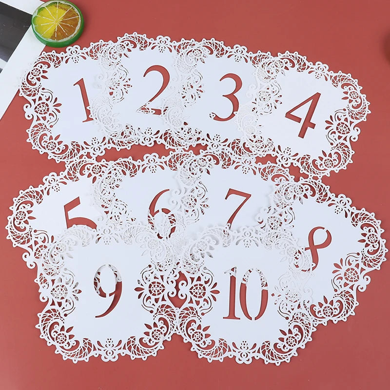 10pcs/set Table Numbers 1-10 11-20 Table Number Cards for Weddings Party Banquet Good Vibrations