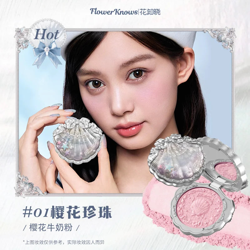 Flower Knows Shell's Jewel Collection Blush Matte Cheek Blusher Powder Pigmented Baked Natural Highly Lightweight Smooth Finish Good Vibrations