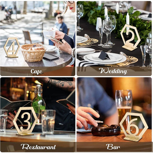 Wedding Number Wooden Table Place Card Rustic Wedding Engagement Reception Seat Decoration Number Signs Event Party Supplies Good Vibrations