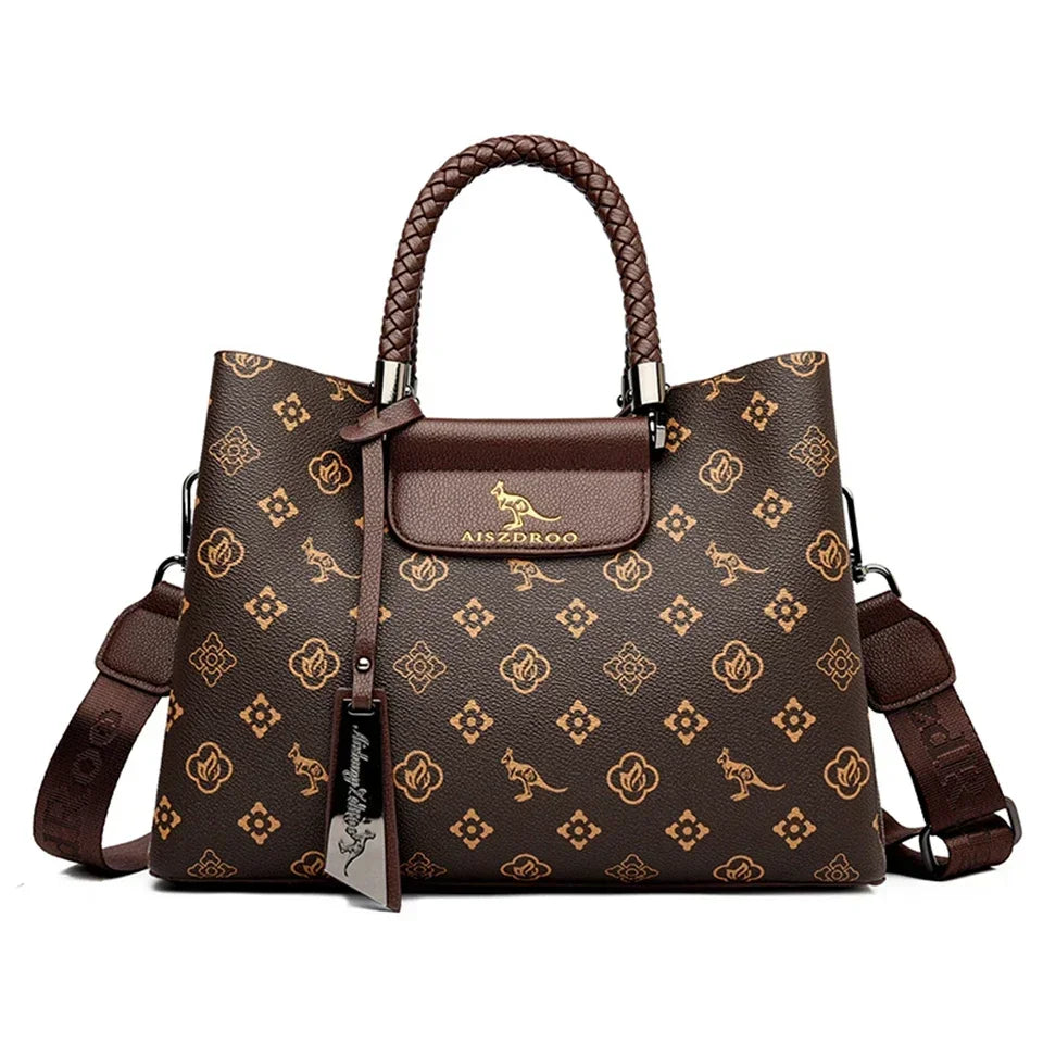 Elegant Women's Handbag Unique Handle Design Featuring a Stylish Pattern Spacious Interior  Adjustable Strap Functionality Good Vibrations