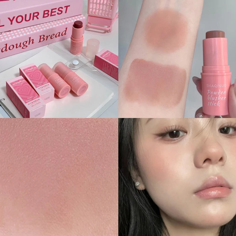 SHAQINUO Energizing Blush Stick - Natural Matte Finish, Creamy Texture, Easy to Blend for a Youthful Glow Good Vibrations