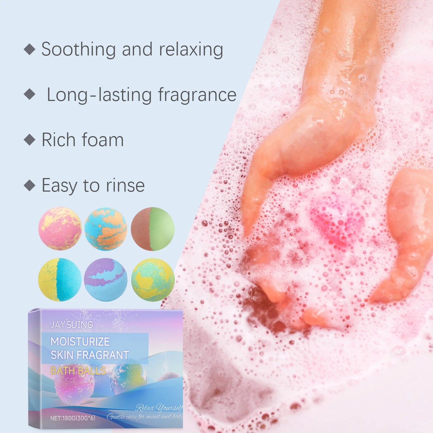 Bubble Bath Bombs Exfoliating Relief Relaxing Aromatherapy Shower Moisturizing Nourishing Fragrance Spa for Adults Body Cleanser Good Vibrations