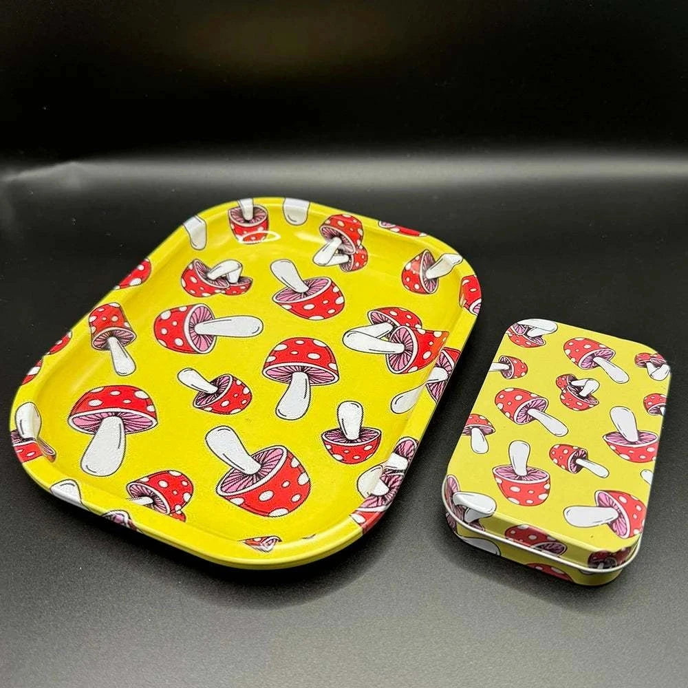 18*14cm Metal Rolling Storage Tray with  TinPlate Storage Box Tobacco Cigarettes Cases Holder Smoking Accessories Good Vibrations Adult Super Store