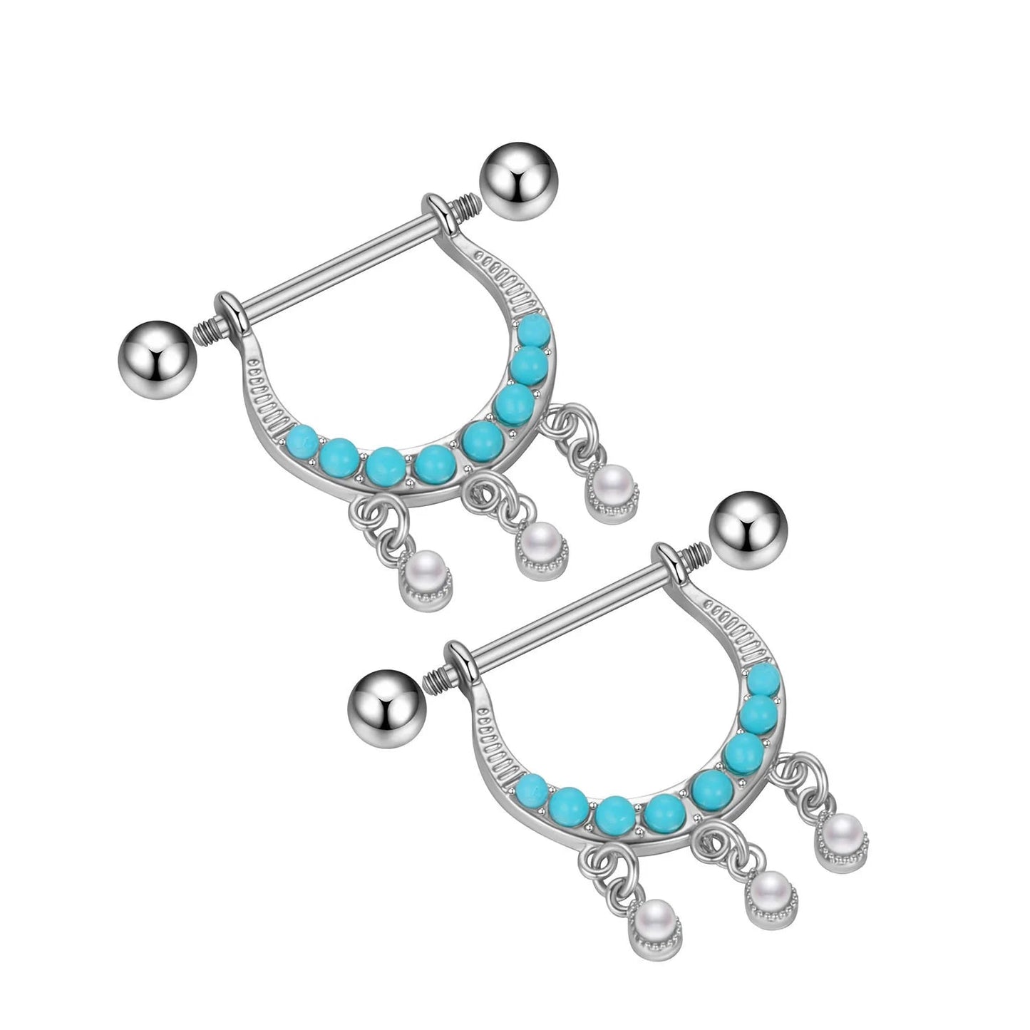 2pcs Steel Bear Dangled Zircon Nipple Piercing Sexy Breast Cover for Women Fashion Starfish Heart Shield Bar Barbell Nipple Ring Good Vibrations Adult Super Store