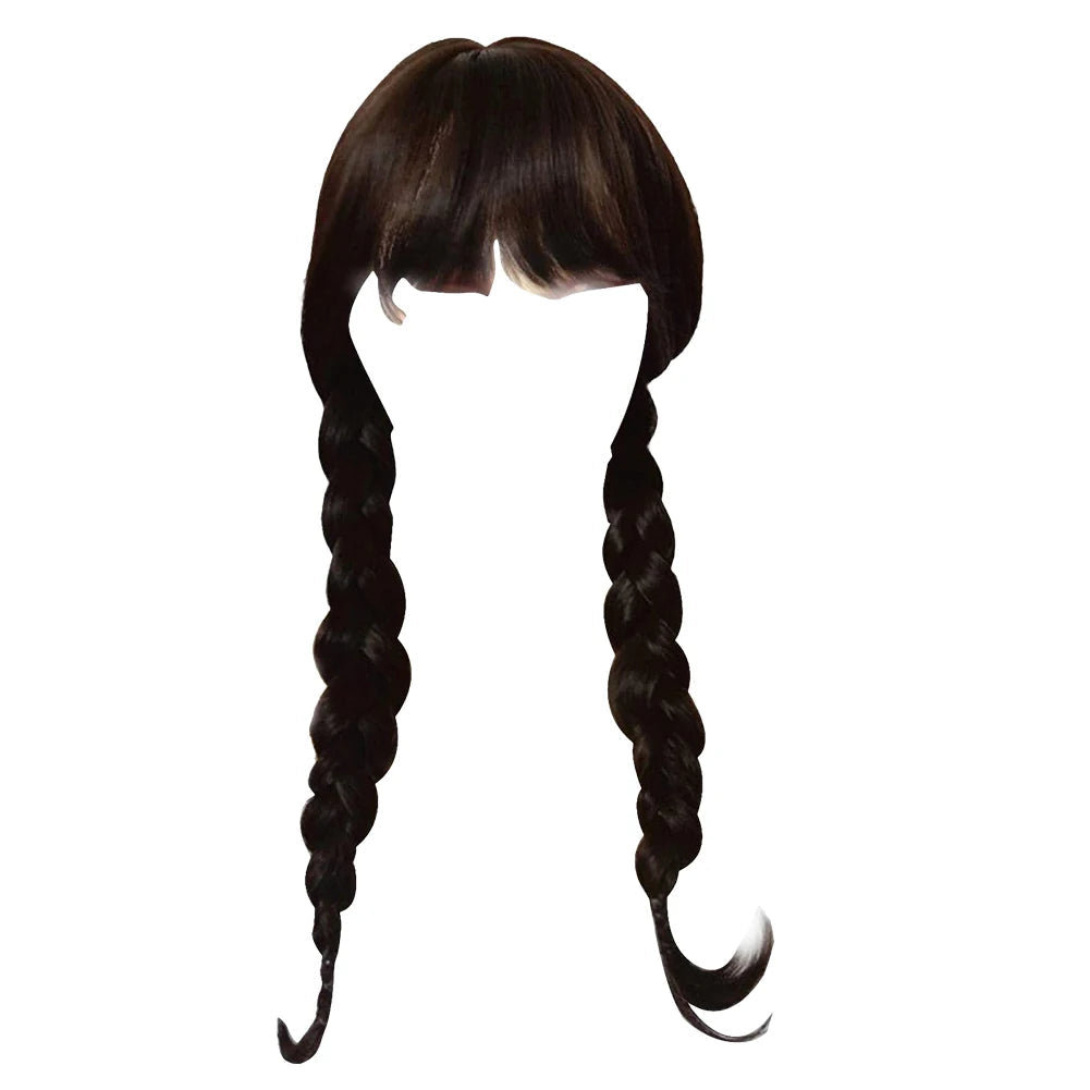 Girls Princess Cosplay Wigs Birthday Gift Wednesday Barbi Little Mermaid Hair Braid Wigs Kids Halloween Party Accessorie Good Vibrations