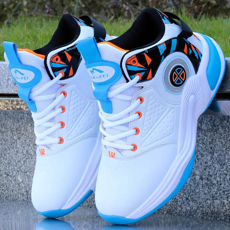 Brand Professional Men's White Red Blue Basketball Shoes Basketball Sneakers Anti-skid High-top Couple Man Basketball Boots Good Vibrations