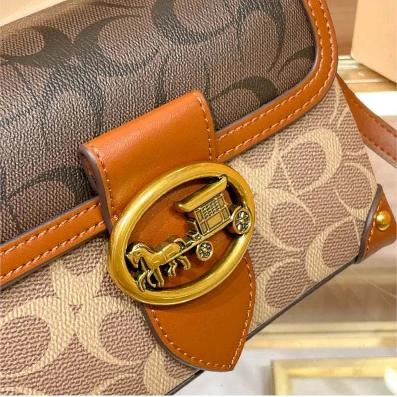New minimalist and fashionable small handbag, contrasting color women's bag, high-end carriage crossbody bag, portable box bag Good Vibrations