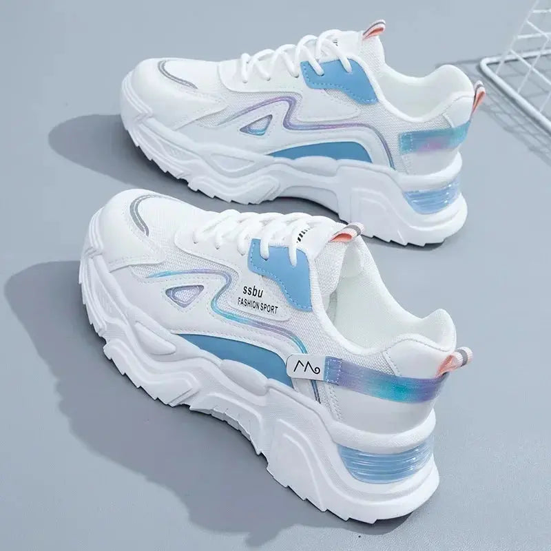 2023 Sneakers Women Platform Flat Shoes Woman Shoes Green Casual Trainers Ladies Chunky Sneakers Women Shoes Good Vibrations