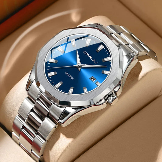 Watches for Men Classic with Date Business Dress Luxury Waterproof Luminous Mens Wrist Watch Analog Stainless Steel Men Watch Good Vibrations