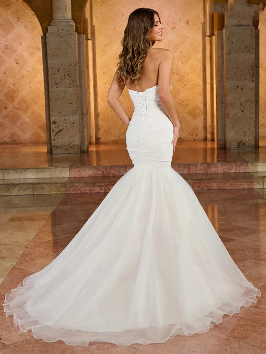 Mermaid Silhouette Drape Sexy Wedding Dresses Bride Luxury Sweetheart Wedding Gowns Lace Up Vestidos De Novia 2025 Customized Good Vibrations