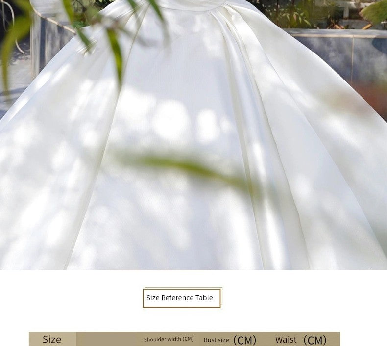 off-Shoulder Main Wedding Dress Small Satin 2023 New Arrival Bride Going out Main Yarn Vintage Satin Satin Palace Style Main Yarn