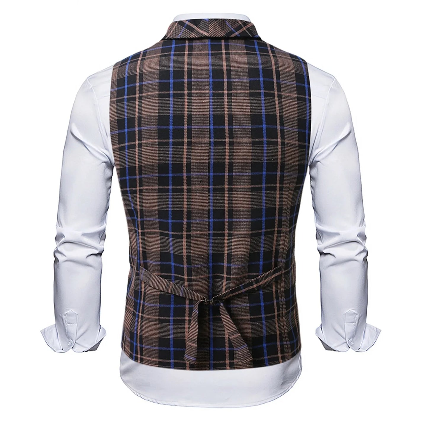 2025 Men's Spring Casual Single Button Suit Vest V Neck New Style British Men's Suit Vest Waistcoat Formal Business Suit Vest