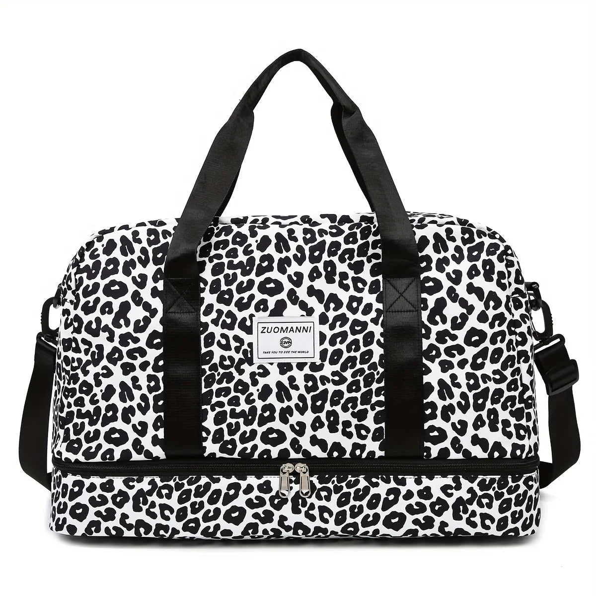 Large Capacity Nylon Travel Duffle Bag with Animal Print, Sports Gym Storage Bag, Portable Women'S Weekender Overnight Bag Good Vibrations
