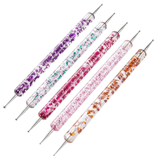 6/31PCS Nail Art Brush Set Detailing Carving Dotting Dual-Head Brushes for Acrylic UV Gel Polish Manicure Tools Good Vibrations