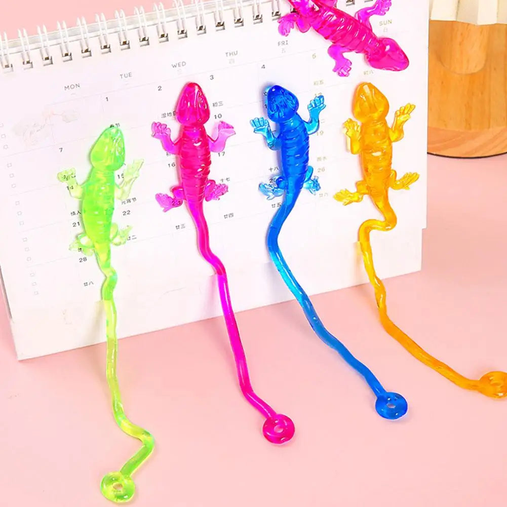 1-10X Colorful Lizard Retractable Sticky Gadget Toys For Kids Birthday Party Favors Pinata Fillers Halloween Gift Pinata Filler Good Vibrations
