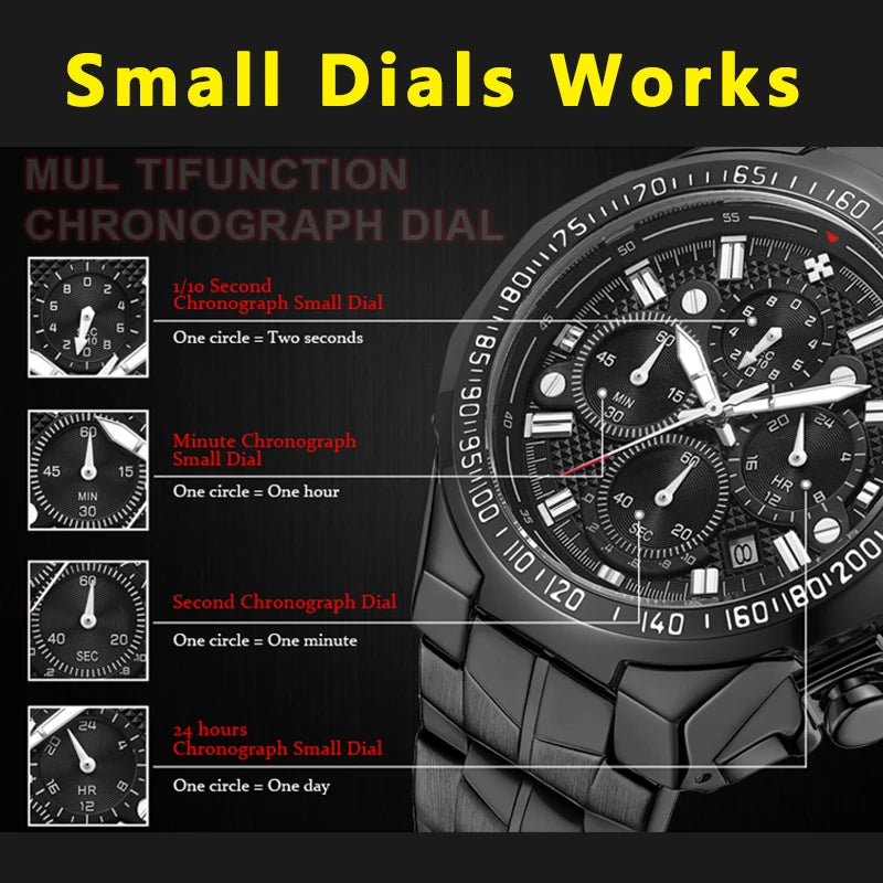 Relogio Masculino WWOOR Mens Watches 2024 Top Brand Luxury Wrist Watches For Men Gold Big Golden Male Chronograph Wristwatch Man Good Vibrations