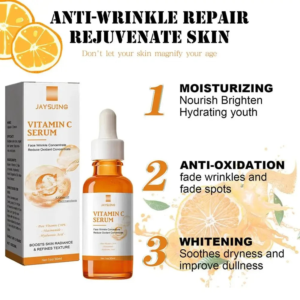 Vitamin C Wrinkle Remover Face Serum Lifting Firming Fade Fine Lines Anti-aging Essence Whitening Brighten Nourish Skin Care Good Vibrations