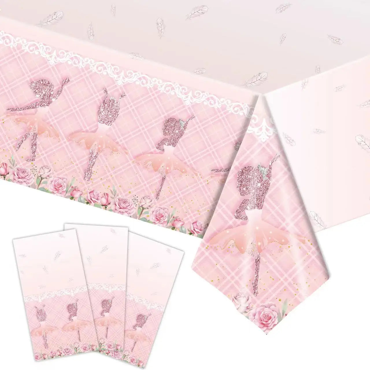 Pink Swan Ballet Theme Party Disposable Tableware Paper Plates Napkins Princess Girls Happy Birthday Party Decor Good Vibrations