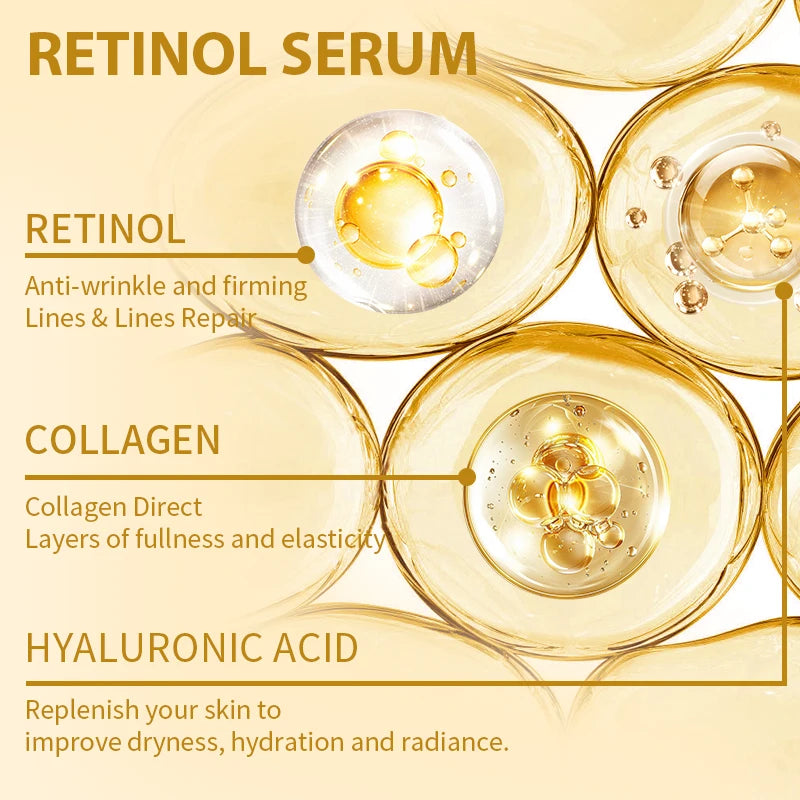Wrinkle Removal Retinol Serum Facial Serum Rejuvenation Lift Firming Anti-aging Whitening Invisible Pores Beauty Skin Care Good Vibrations