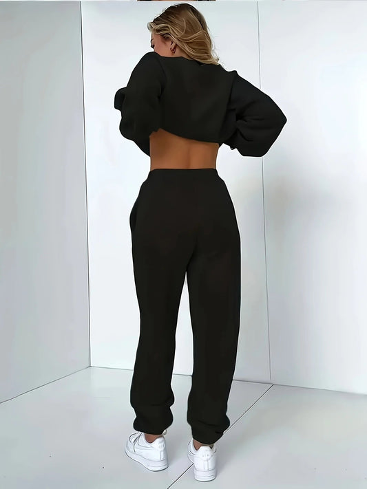 Autumn Winter Women's Sweater Pants Set Women Hoodie set Street Hip Hop Clothing Casual Female Clothing Plush sweatshirt Good Vibrations