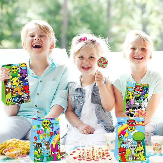 Sprunki Gift Bag Birthday Party Cute Cartoon Candy Sack Fashion Kraft Paper Biscuit Package Decoration Supplies Kids Gift Good Vibrations