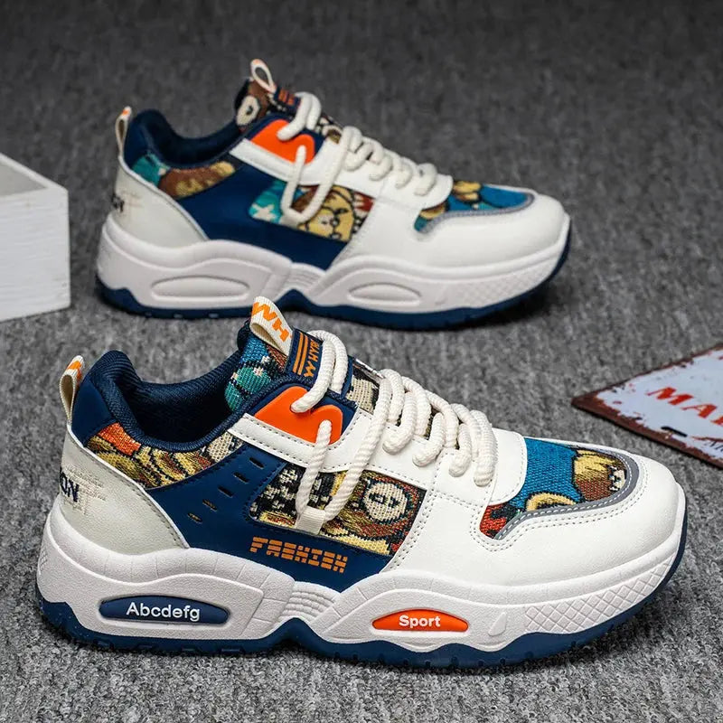 Mens Sneakers Thick Sole Anti Skid Wear-resistant 2025New Men's Casual Spring Shoes Breathable Man Footwear Fashion Comfortable Good Vibrations