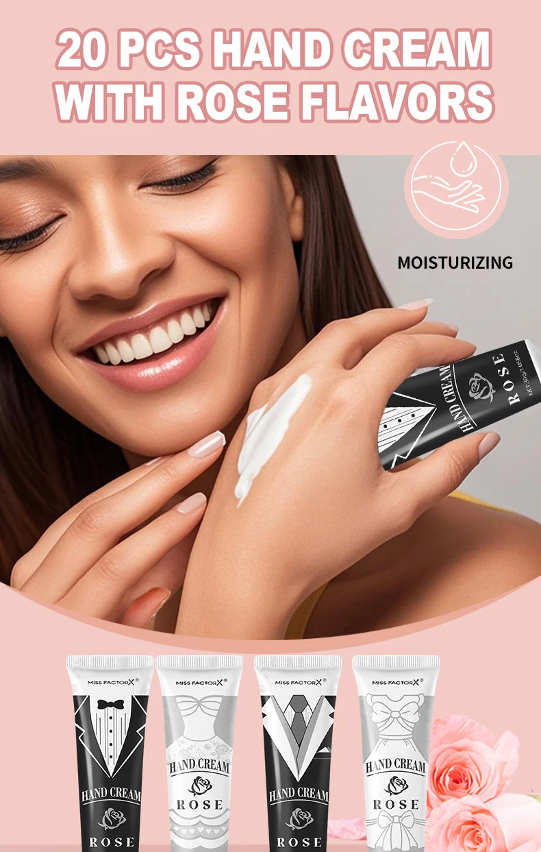20 sets of wedding dress and suit theme gifts include hand cream, lipstick, white drawstring bag and wedding love greeting card Good Vibrations