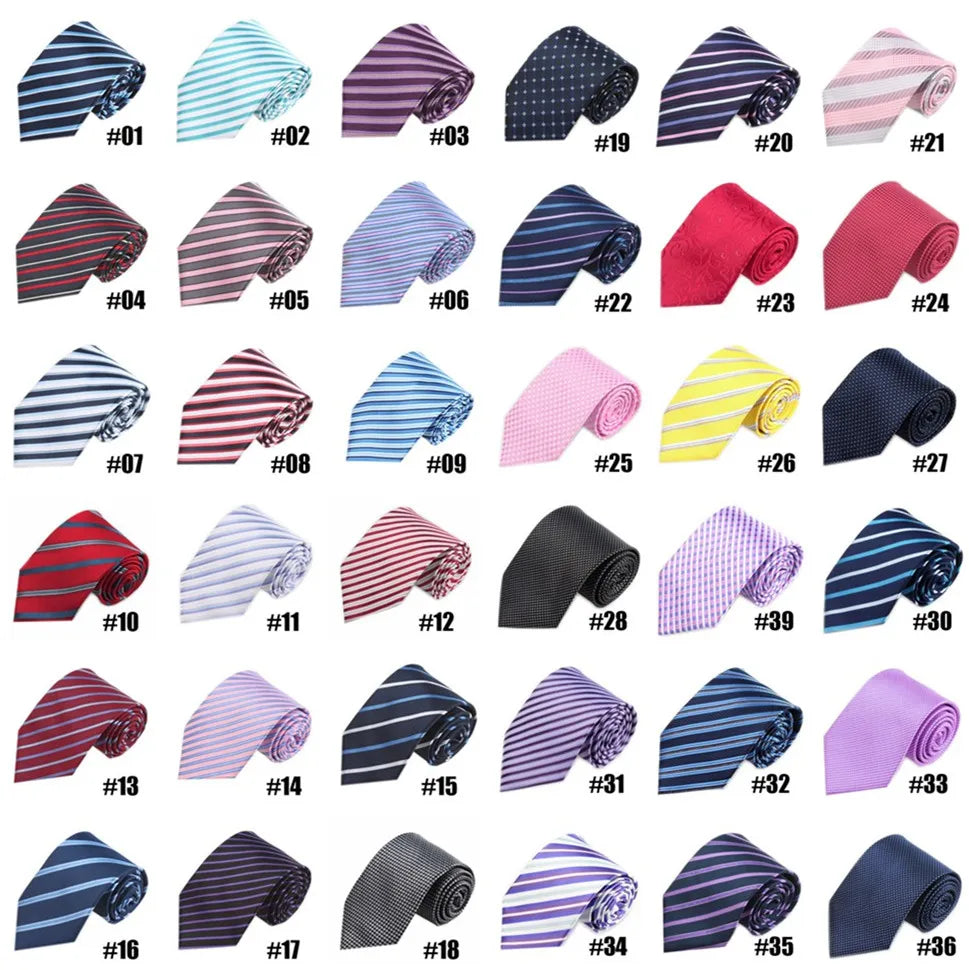 Fashion Ties for Men Women 8cm 3.15'' Business Wedding Accessories Silk Tie Mens Black Blue Gray White Pink Red Necktie Good Vibrations