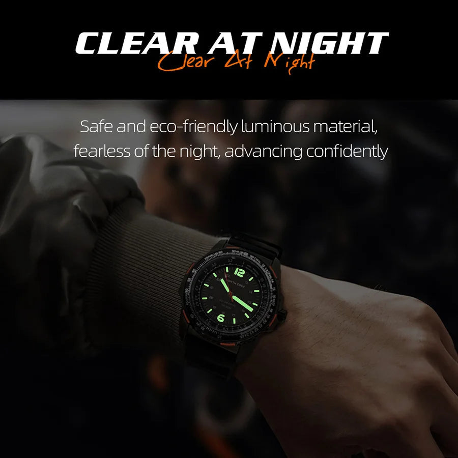 NORTH EDGE PHOTON Men Digital Military Watch Waterproof 50M Men's Sport Wristwatches Solar Power Luminous Enviormentally Clock Good Vibrations