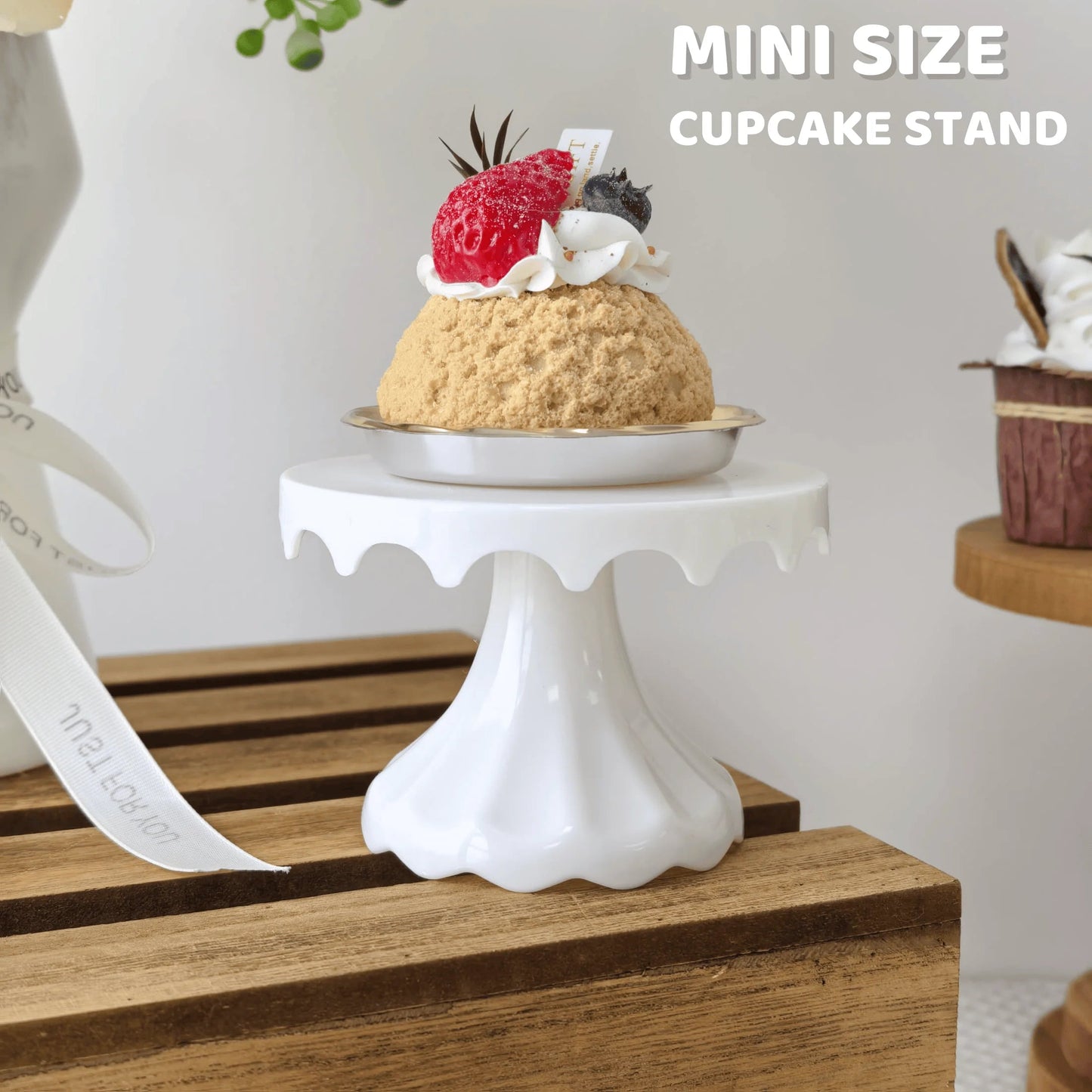1Pc 4.7Inch Plastic Dessert Table Display Set, Cake Stands, Cupcake Holder, Serving Trays, Versatile Design for Birthday Parties Good Vibrations