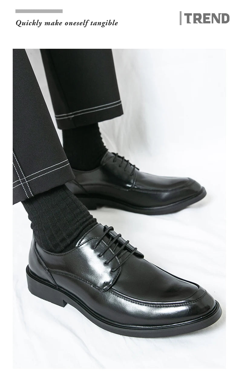 Men's Formal Dress Shoes Elegant Casual Business Luxury Italian Leather Skin Male Social Shoes Original