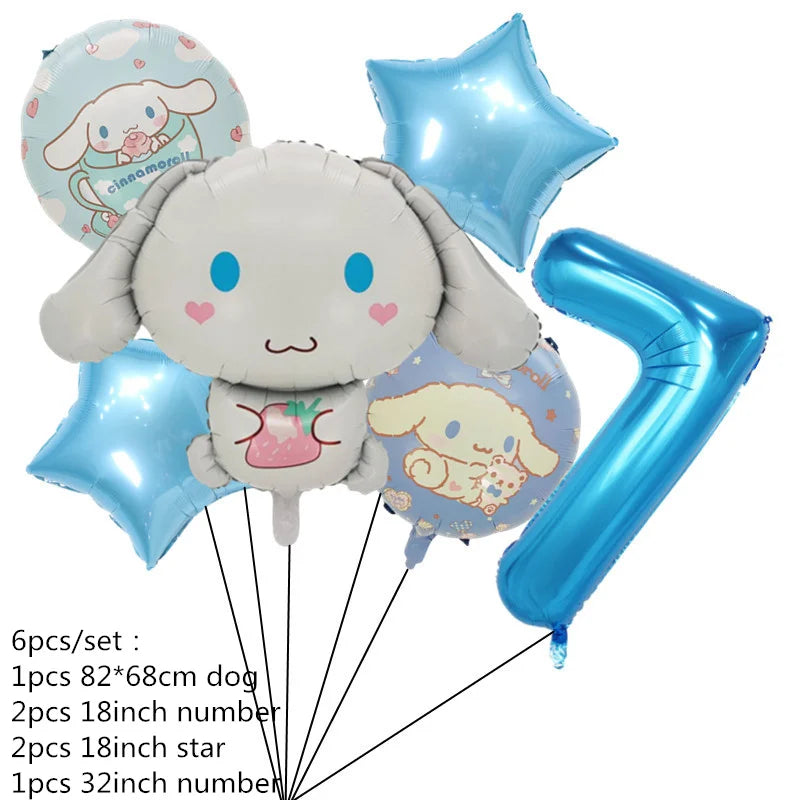 Cinnamorolls Birthday Party Decoration Tableware Set Balloons Cup Plate Banner for Kids Party Favors Baby Shower Supplies Good Vibrations