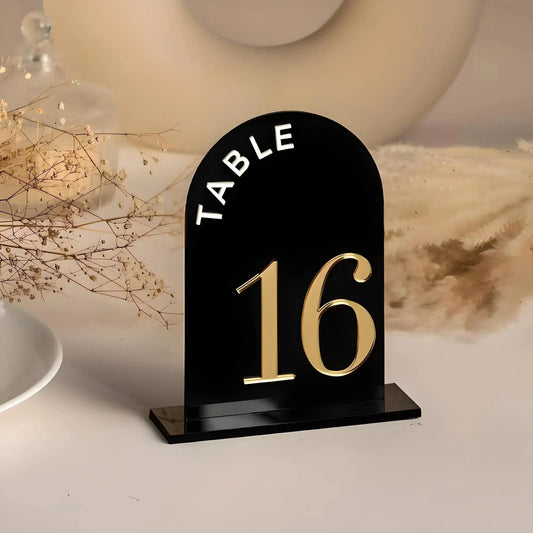 White Acrylic Table Numbers Arched Wedding Table Number Modern Wedding Decor Good Vibrations