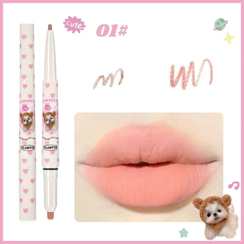 FLORTTE Lip liner Pencil Natural Matte Lip Liner Cute Animals Lipstick Pen Lasting Lipliners Korean Cosmetic  Kawaii Make Up Good Vibrations