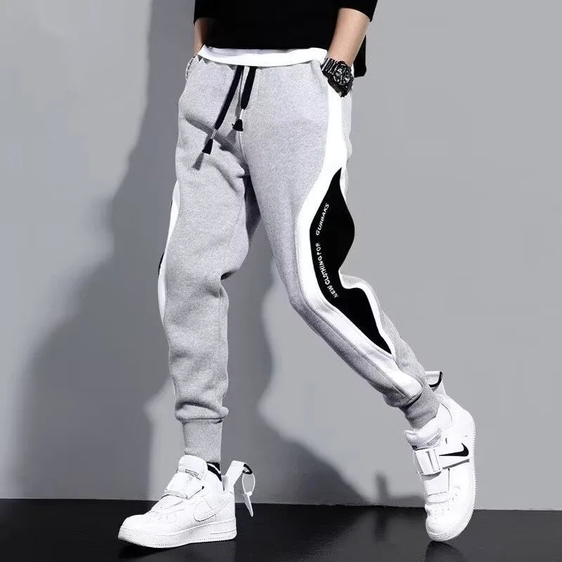 Men Black Pants Hip Hop Drawstring Jogger Fashion Comfortable Trousers Male Casual Sweatpants Loose Elastic Waist Sportswear Good Vibrations