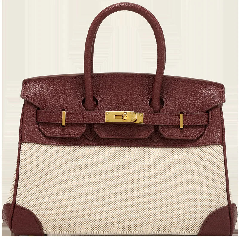 2025 Designer Handbag - Crossbody&Tote Luxury Leather Trim Canvas Bag Women Fashion Shoulder Purse Good Vibrations