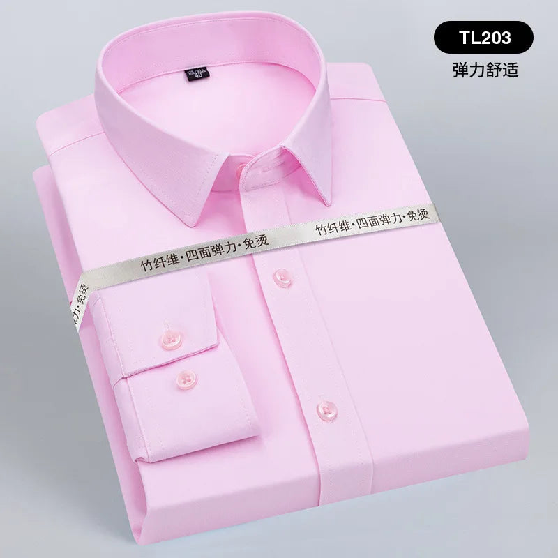 Men's long sleeved shirt formal spring and summer thin business leisure high-quality non-ironing breathable work clothes Good Vibrations