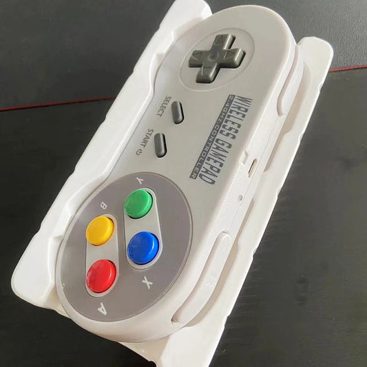 2 Reciever Game Controller Wireless Colorful Button 2.4G Gamepad Joypad Joystick Compatible for SNES Mini PC Windows NS Switch Good Vibrations