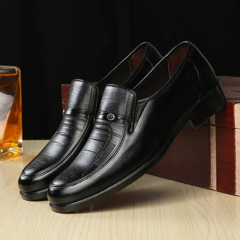 Casual Loafers for Men Round Toe Mens Formal Shoes Business Handmade Slip-On Mens Flat Shoes Mocasines Zapatos De Hombre Good Vibrations