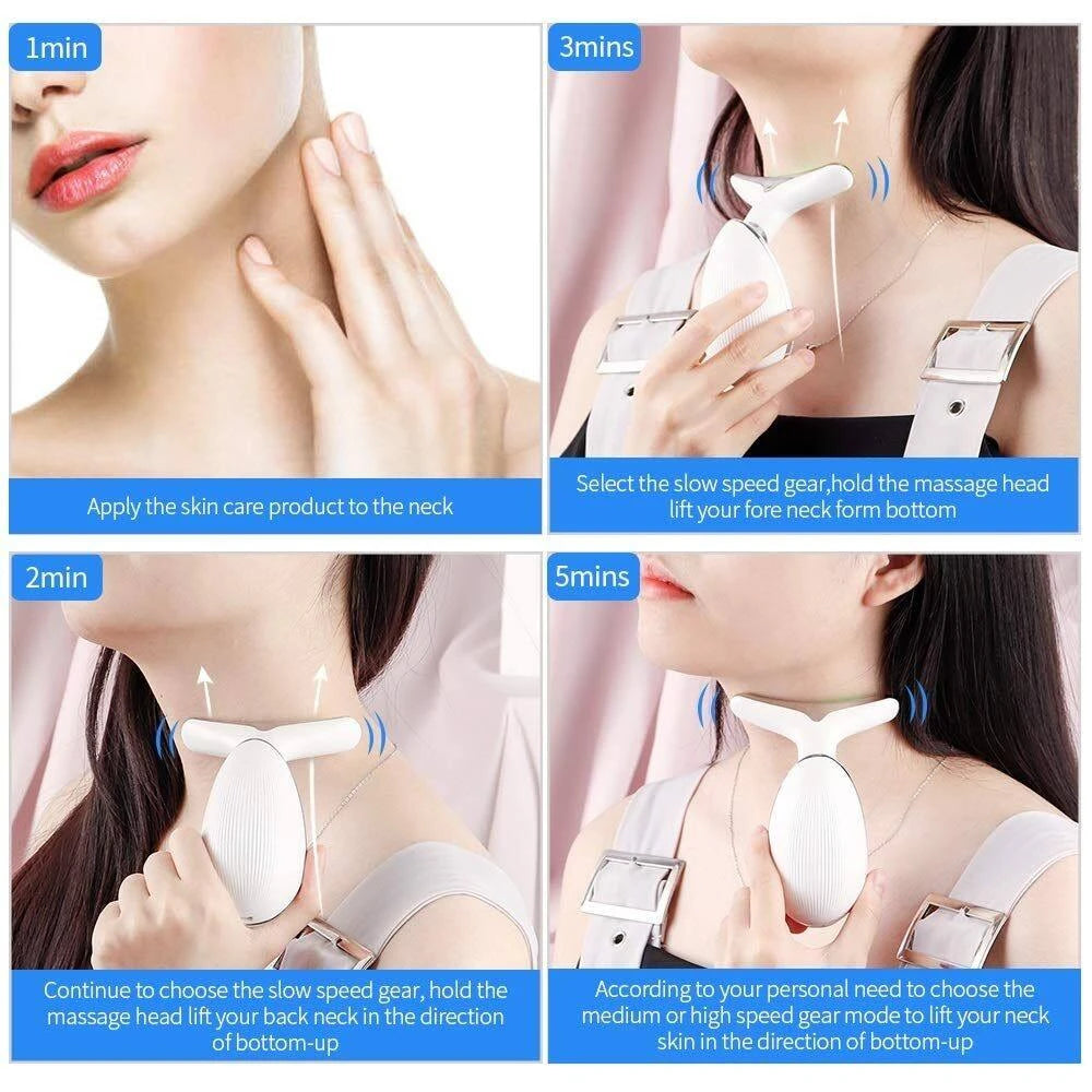 Face Massager 3 In 1 Neck Facial Eye Massage Introducer Microcurrent Skin Rejuvenation Anti Aging Beauty Device Beauty Tools Good Vibrations Adult Super Store