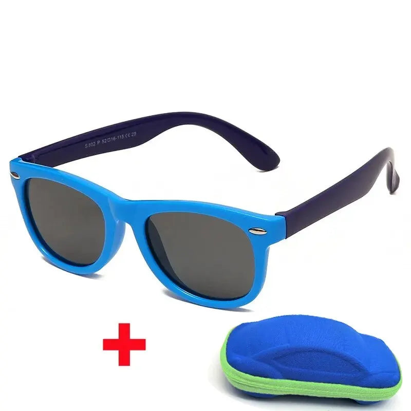Baby Sunglasses with Glasses Box Boys Girls Outdoor Goggles Sun Glasses AC Lens Safety Glasses and Cases Gift for Kids Good Vibrations