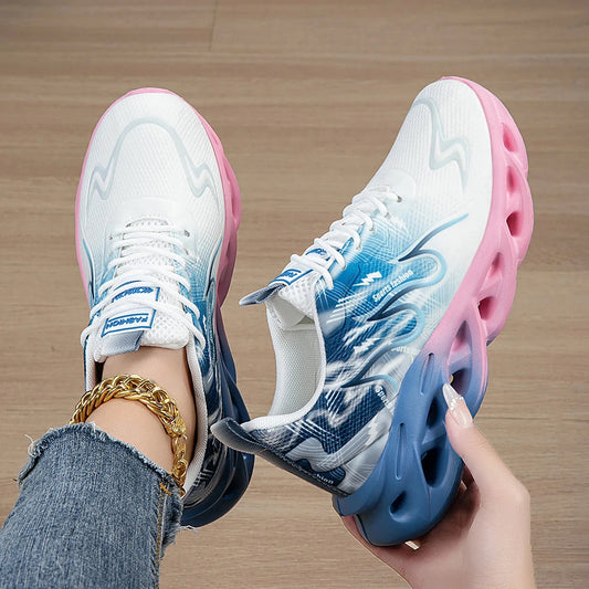 Fashion Women's Running Shoes Light Mesh Soft Bottom Tennis Shoes Teenagers Trendy Outdoor Sports Shoes Anti-slip Casual Shoes Good Vibrations