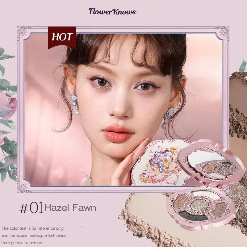 Flower Knows Moonlight Mermaid Eyeshadow Delicate Matte Glow Shimmer Chameleon Waterproof 5 Color Glitter Eye Shadow Palette Good Vibrations