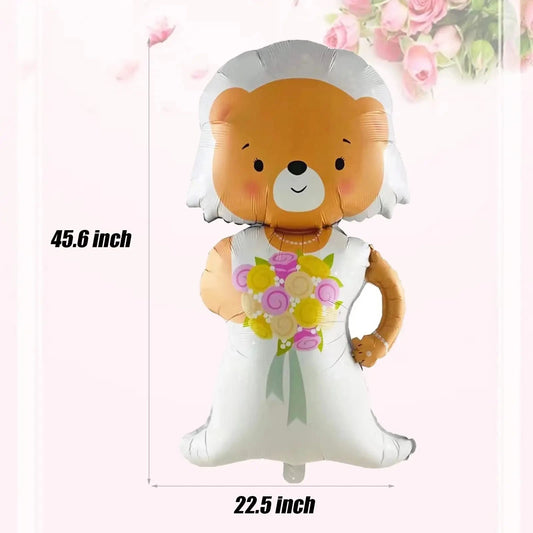 2 Pieces Bride and Groom Aluminum Film Balloon Set Engagement Couple Wedding Anniversary Decoration Supplies Good Vibrations