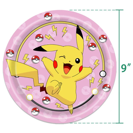 Pokemon Birthday Party Disposable Party Plates Pikachu Theme Tablecloth Character Balloon Birthday Decoration Baby Shower Suppli Good Vibrations