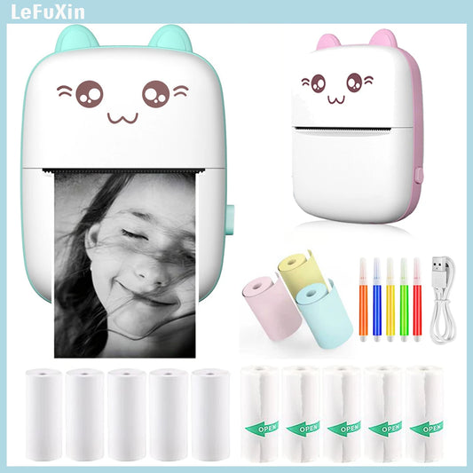 Mini HD Portable Label Thermal Printer Endurance Bluetooth Printer for Student Error Title Note Wrong Pocket Inkless Printing Good Vibrations