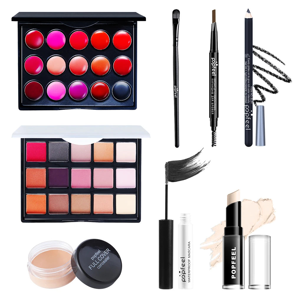 Makeup Gift Set for Girl, Eyeshadow Palette Liquid Foundation Lip Gloss Etc,Makeup Set for Women & Makeup Beginners, Travel SET Good Vibrations